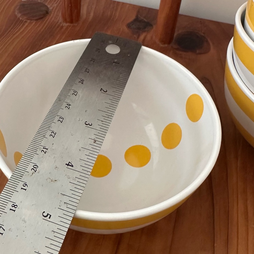 Set of 4 IKEA 2014 SKACK Yellow and White Serving Bowls  Vintage Retro - Picture 4 of 5